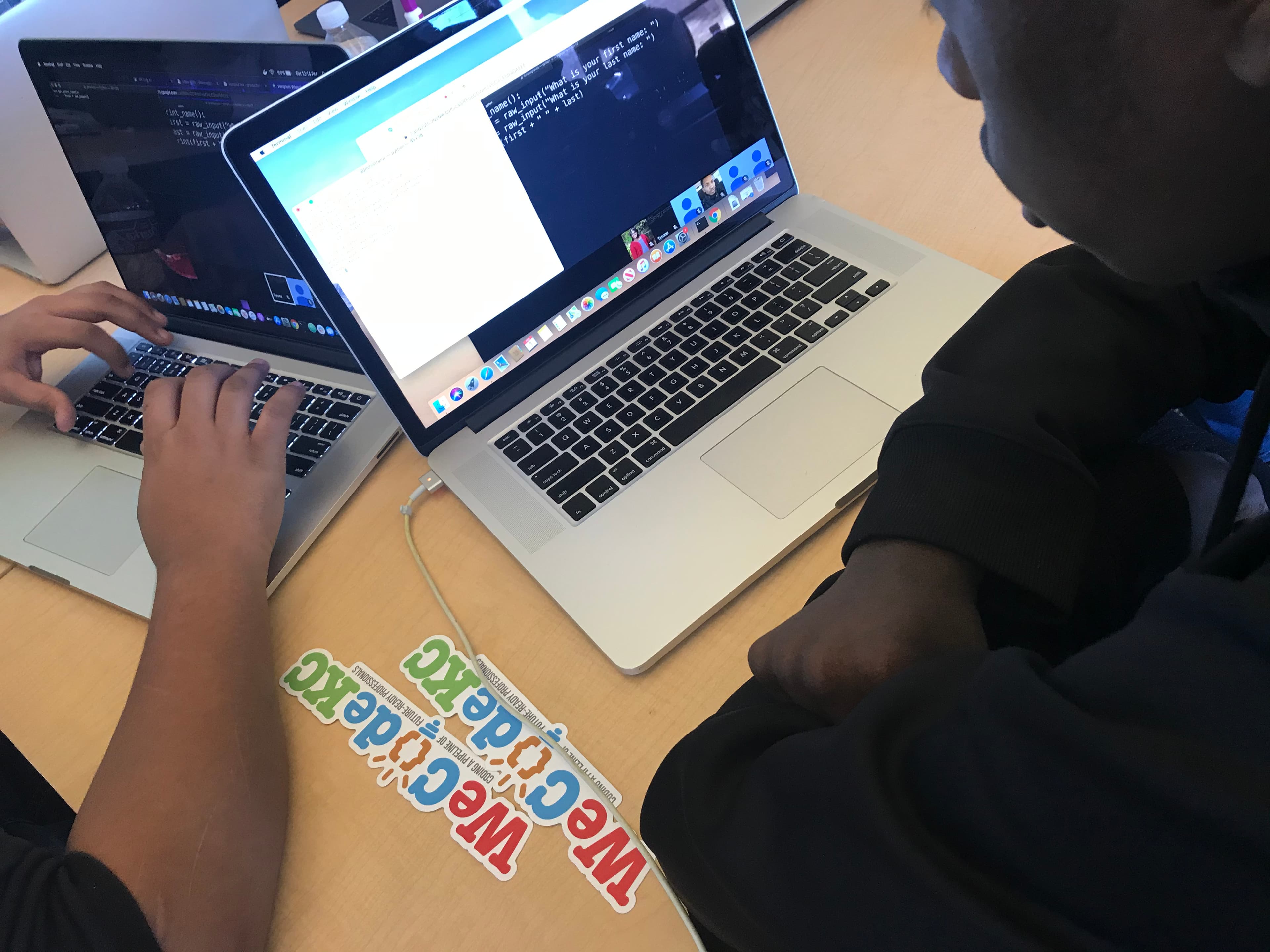 Students learning to code