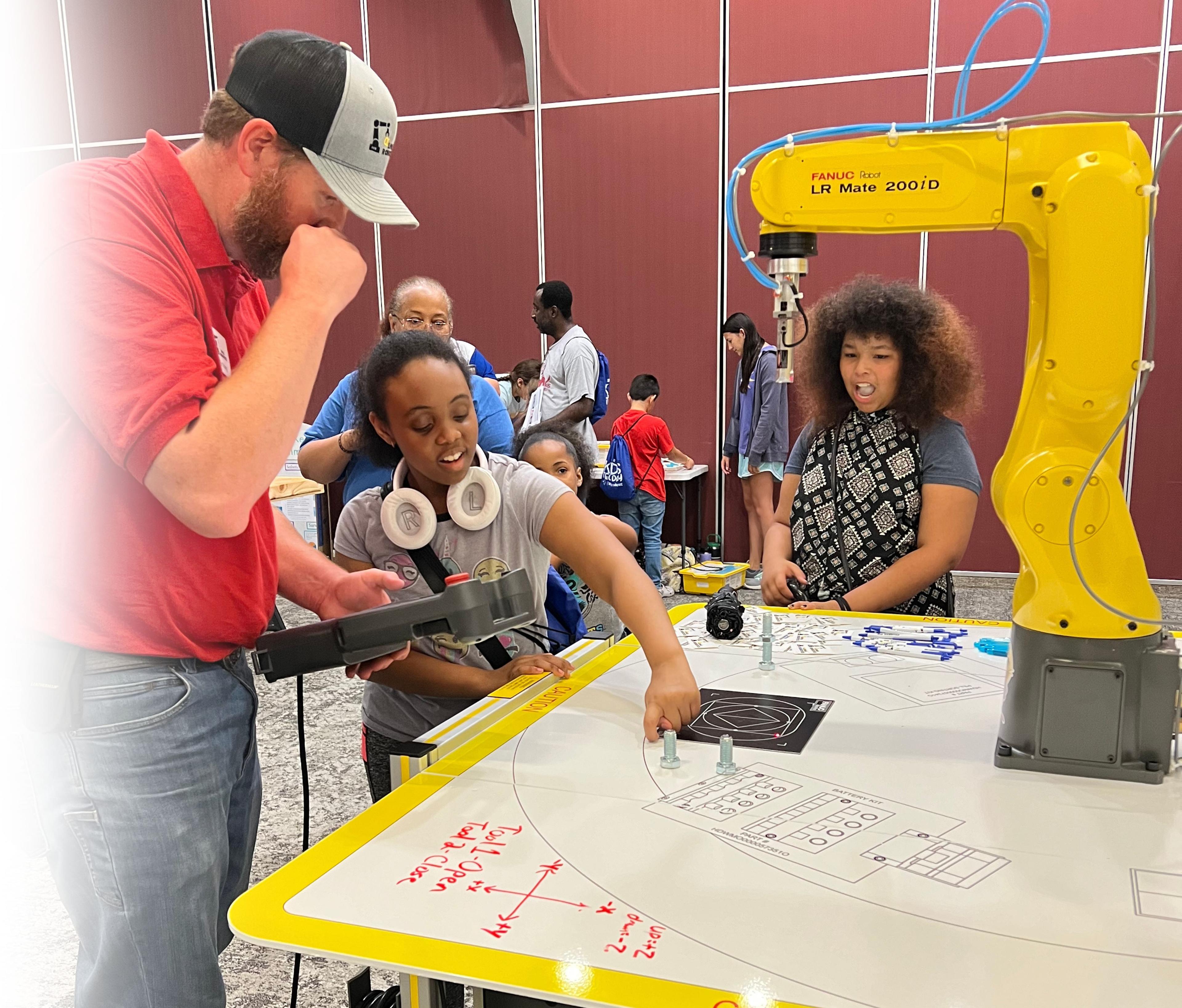 WeCode KC Students learning robotics