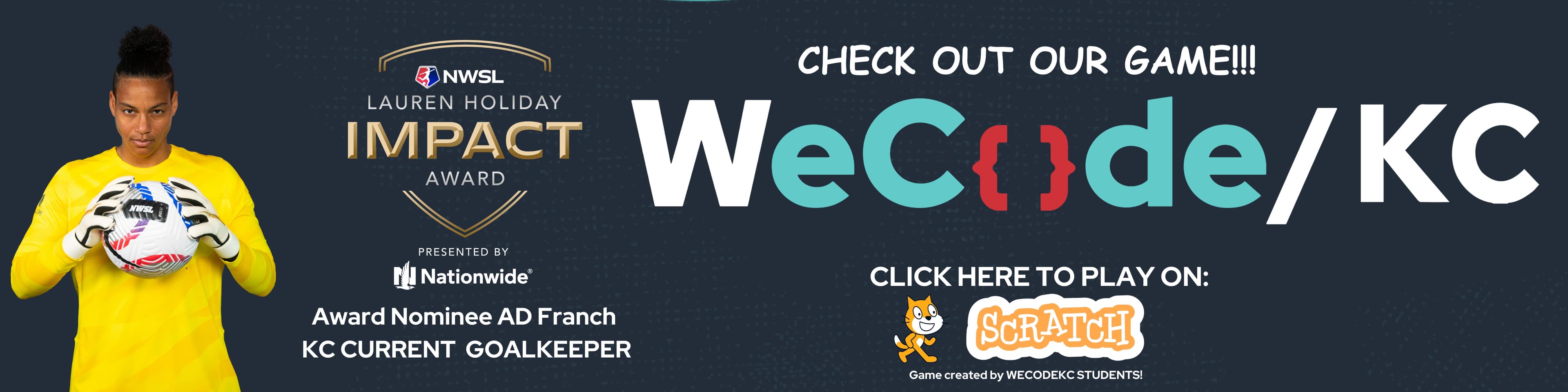 WeCode KC Scratch game at https://scratch.mit.edu/projects/1046989857