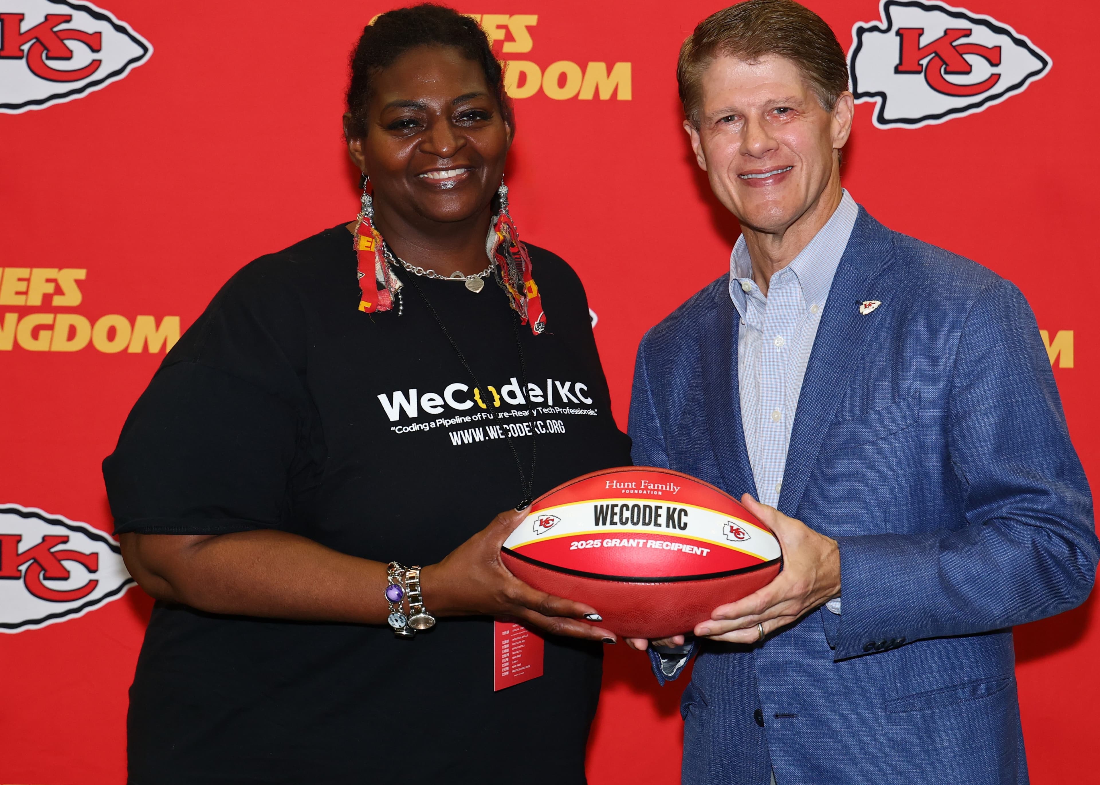 WeCode KC representative meeting with Hunt Family Foundation representative